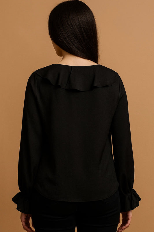 SHORT SHIRT frill nek