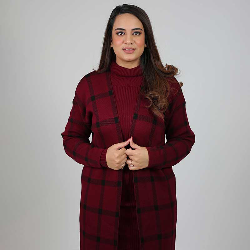 BODYCONE with CARDIGAN check