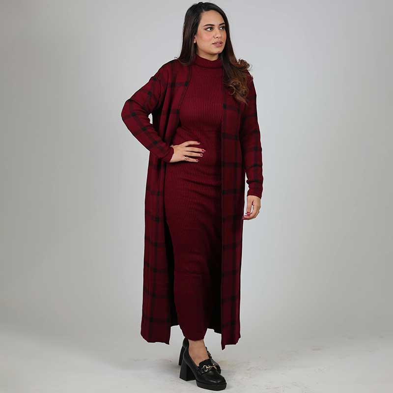 BODYCONE with CARDIGAN check