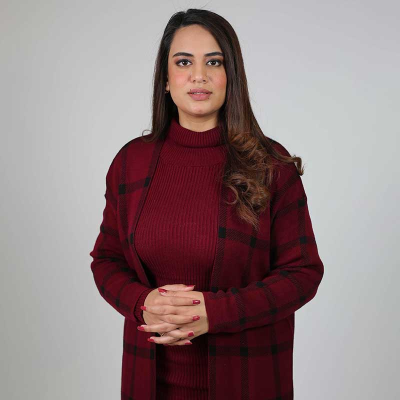 BODYCONE with CARDIGAN check