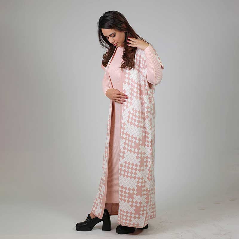 BODYCONE with S/L CARDIGAN check
