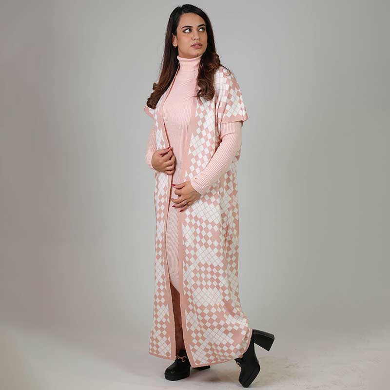 BODYCONE with S/L CARDIGAN check