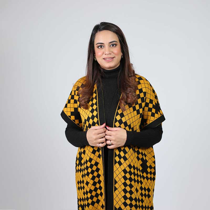 BODYCONE with S/L CARDIGAN check