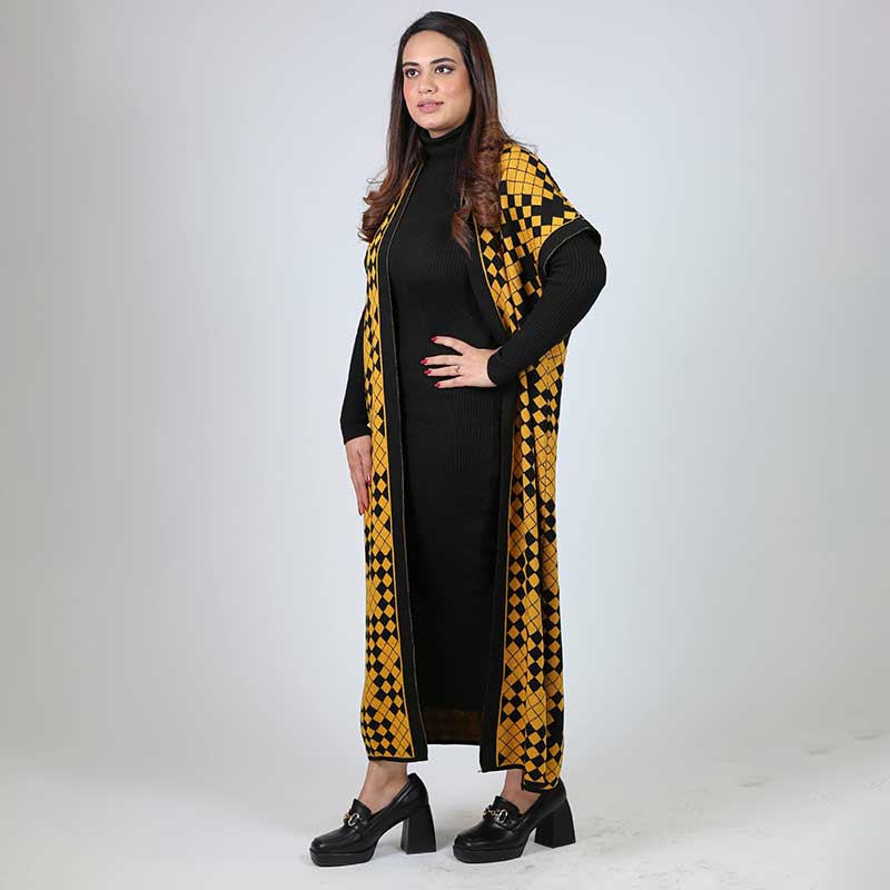 BODYCONE with S/L CARDIGAN check