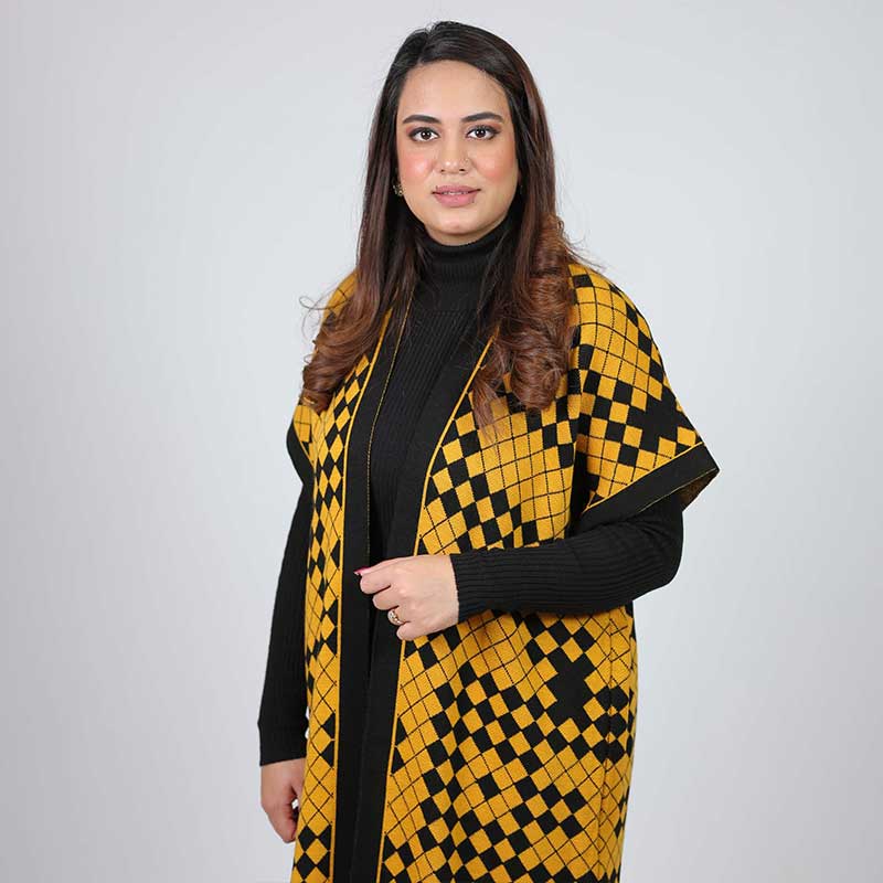 BODYCONE with S/L CARDIGAN check