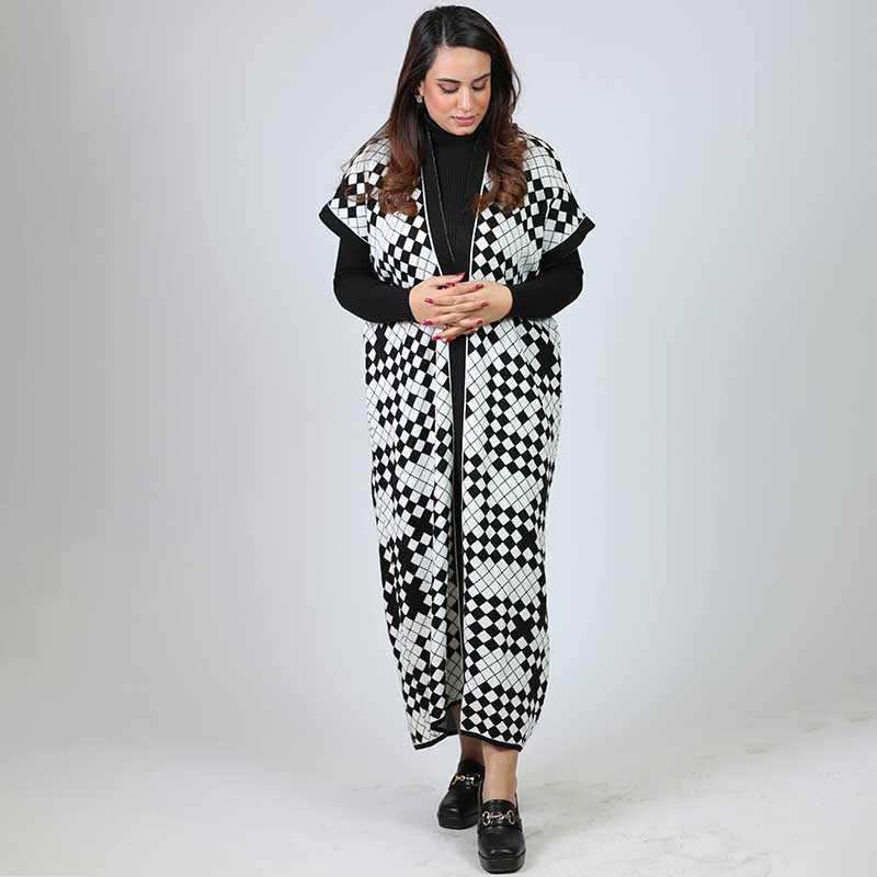 BODYCONE with S/L CARDIGAN check