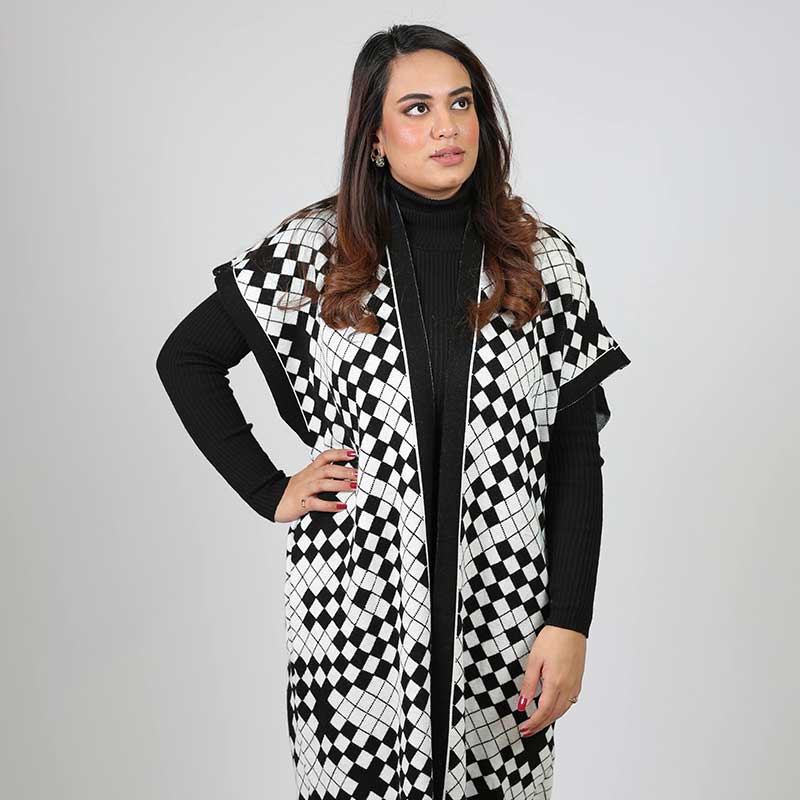 BODYCONE with S/L CARDIGAN check