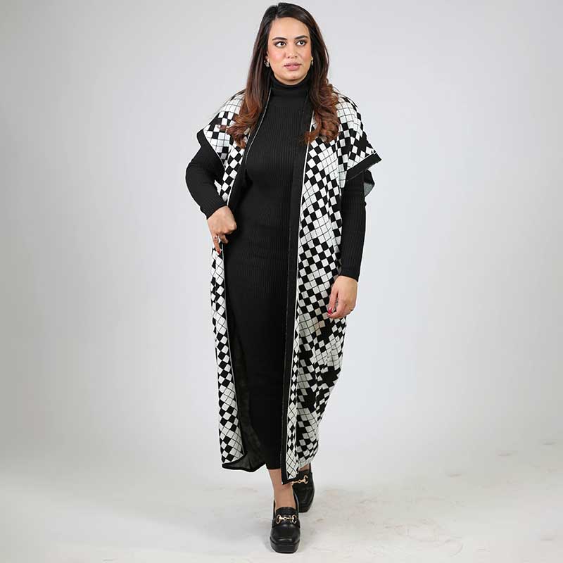 BODYCONE with S/L CARDIGAN check