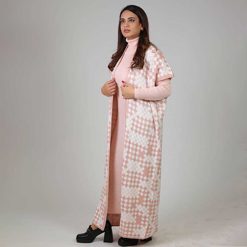 BODYCONE with S/L CARDIGAN check