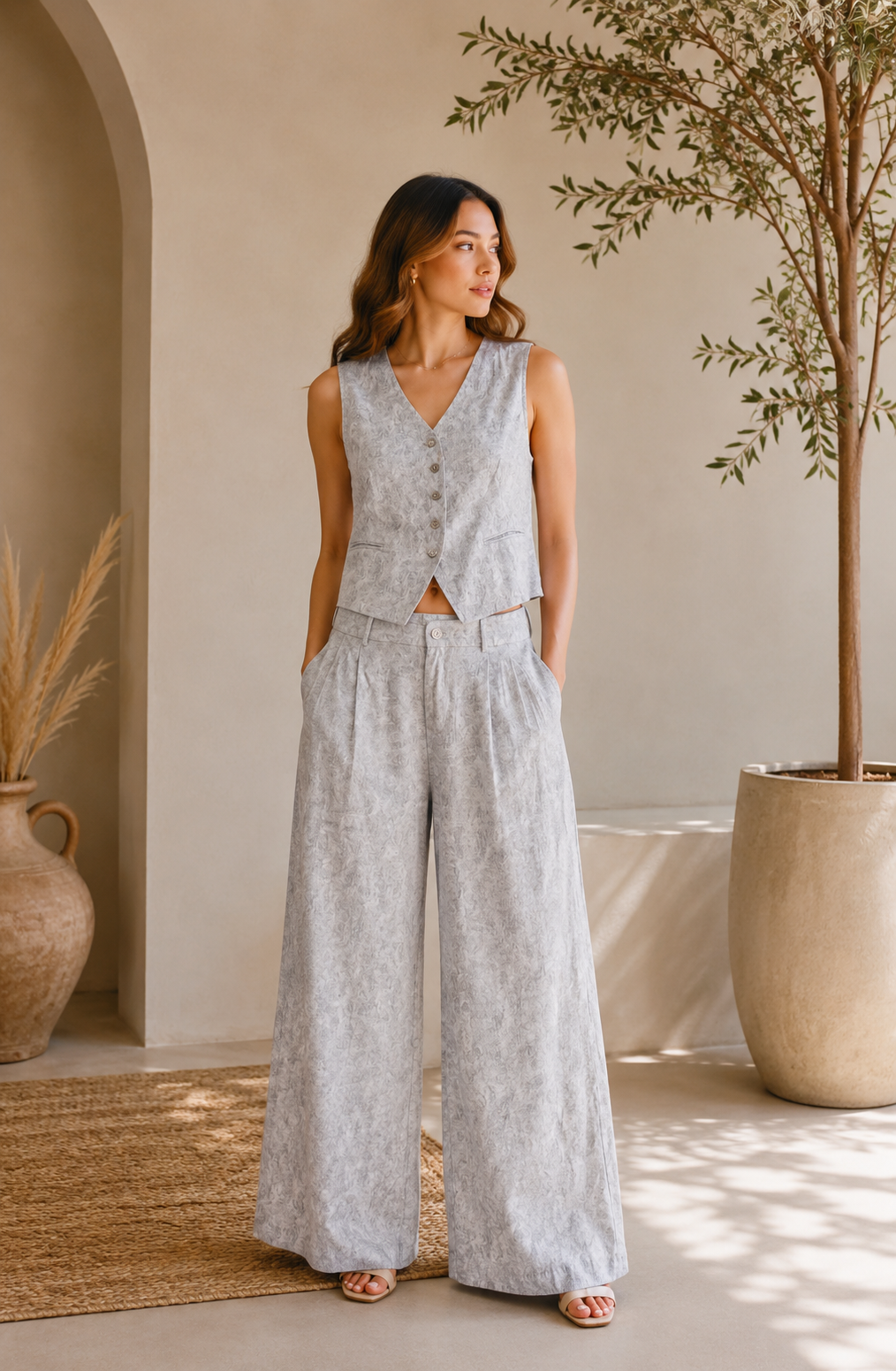 Waistcoat Co ord printed