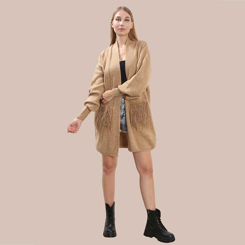 LIGHT WEIGHT CARDIGAN furr pkt
