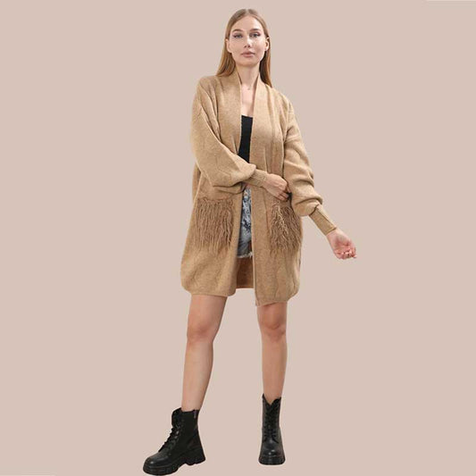 LIGHT WEIGHT CARDIGAN furr pkt