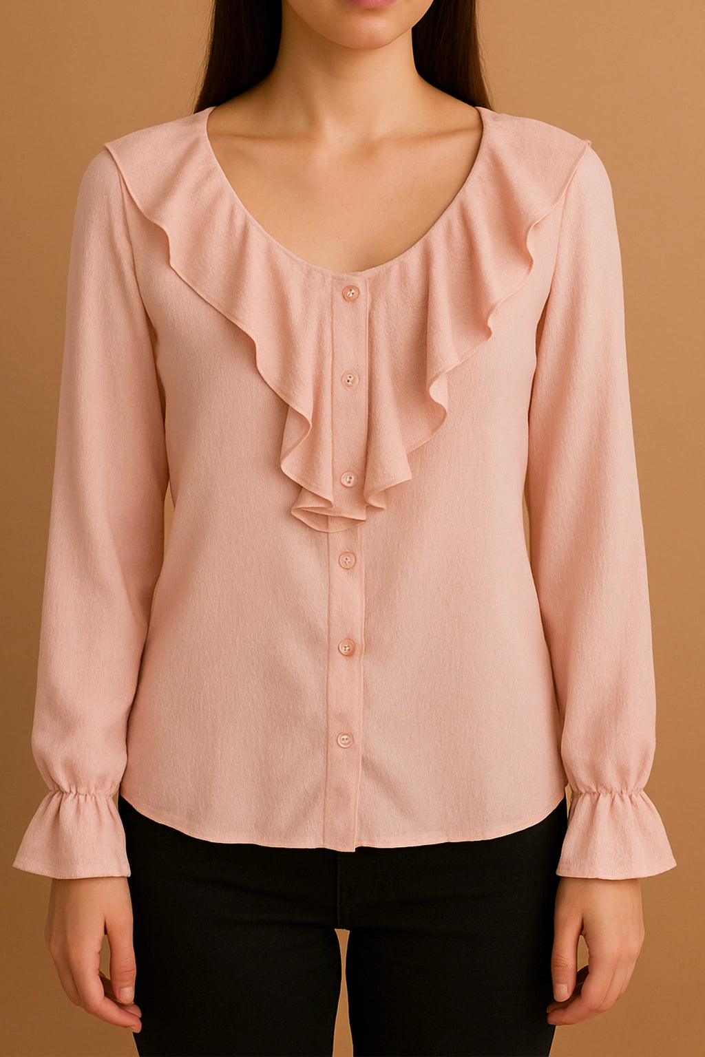 SHORT SHIRT frill nek