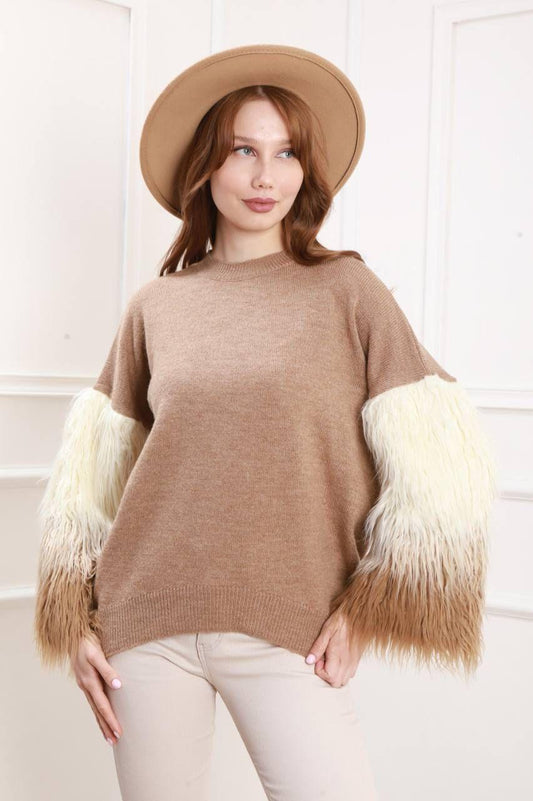 LIGHT WEIGHT SWEATSHIRT FURR SLEEVE