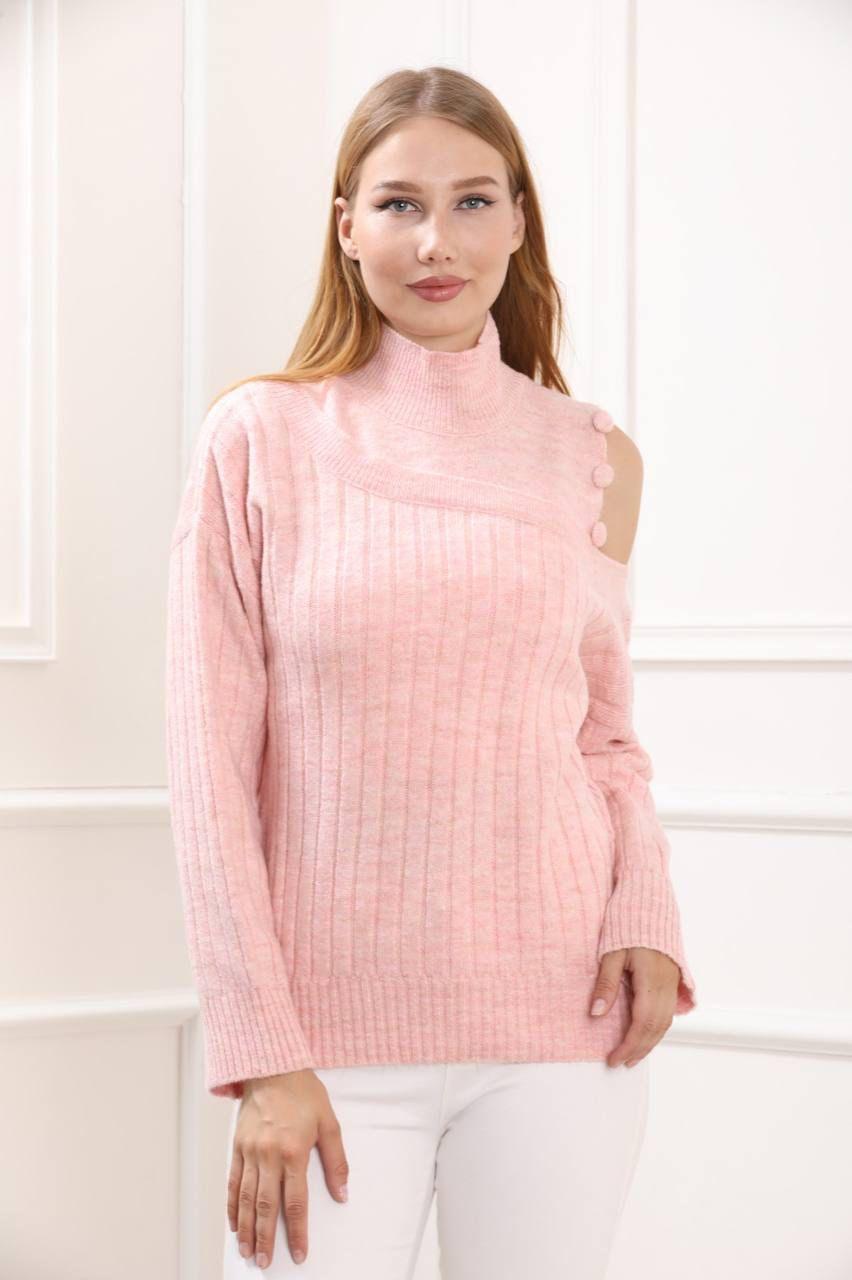 MOCK NECK SINGLE OFF SHOULDER LIGHT WEIGHT SWEATSHIRT