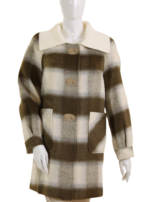 WOOLEN COAT with KNITTED COL(mid-len)
