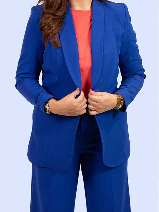 STITCHED SHAWL LAPEL BUSINESS SUIT
