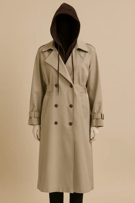 TRENCH COAT hooded clr