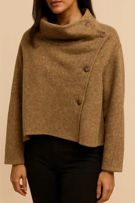 SHORT WOOLEN COAT side btn