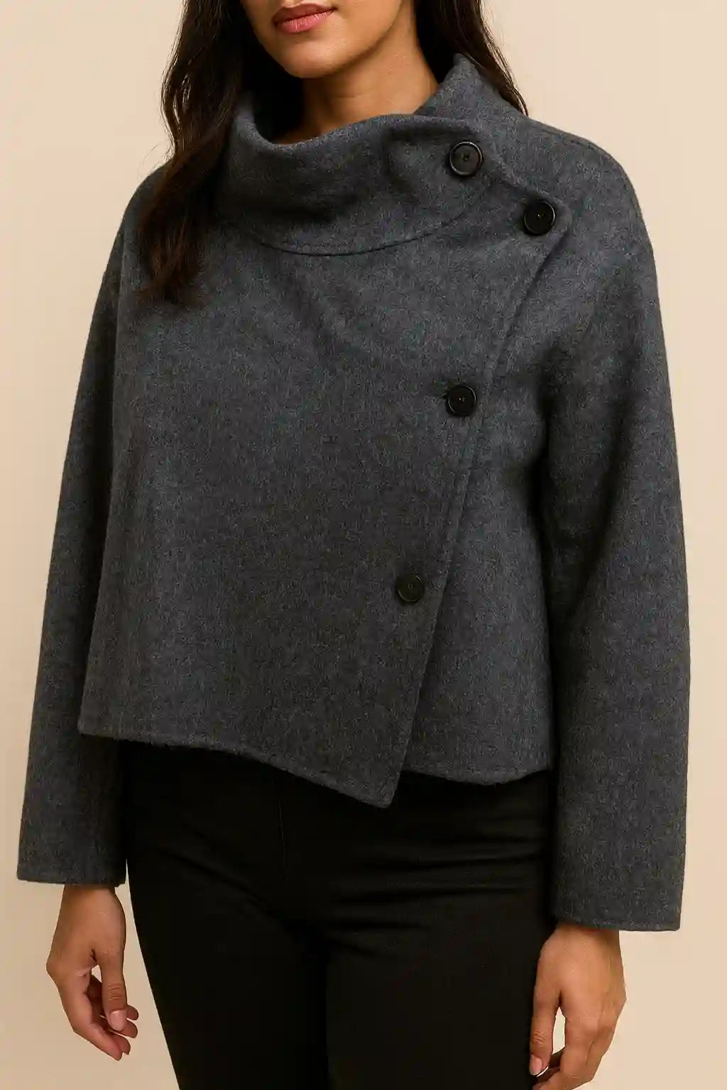 SHORT WOOLEN COAT side btn