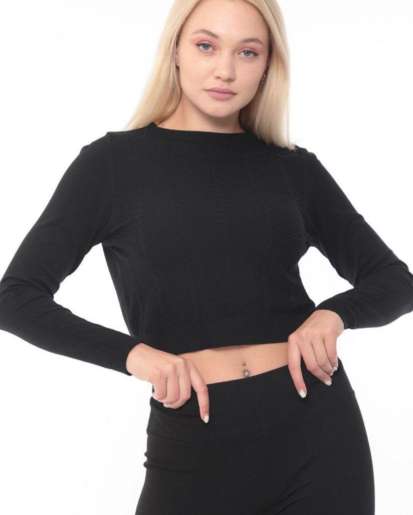 SWEAT SHIRT SHORT textured