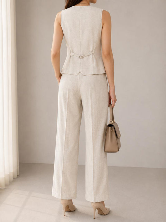 WAISTCOT CO ORD SET linen