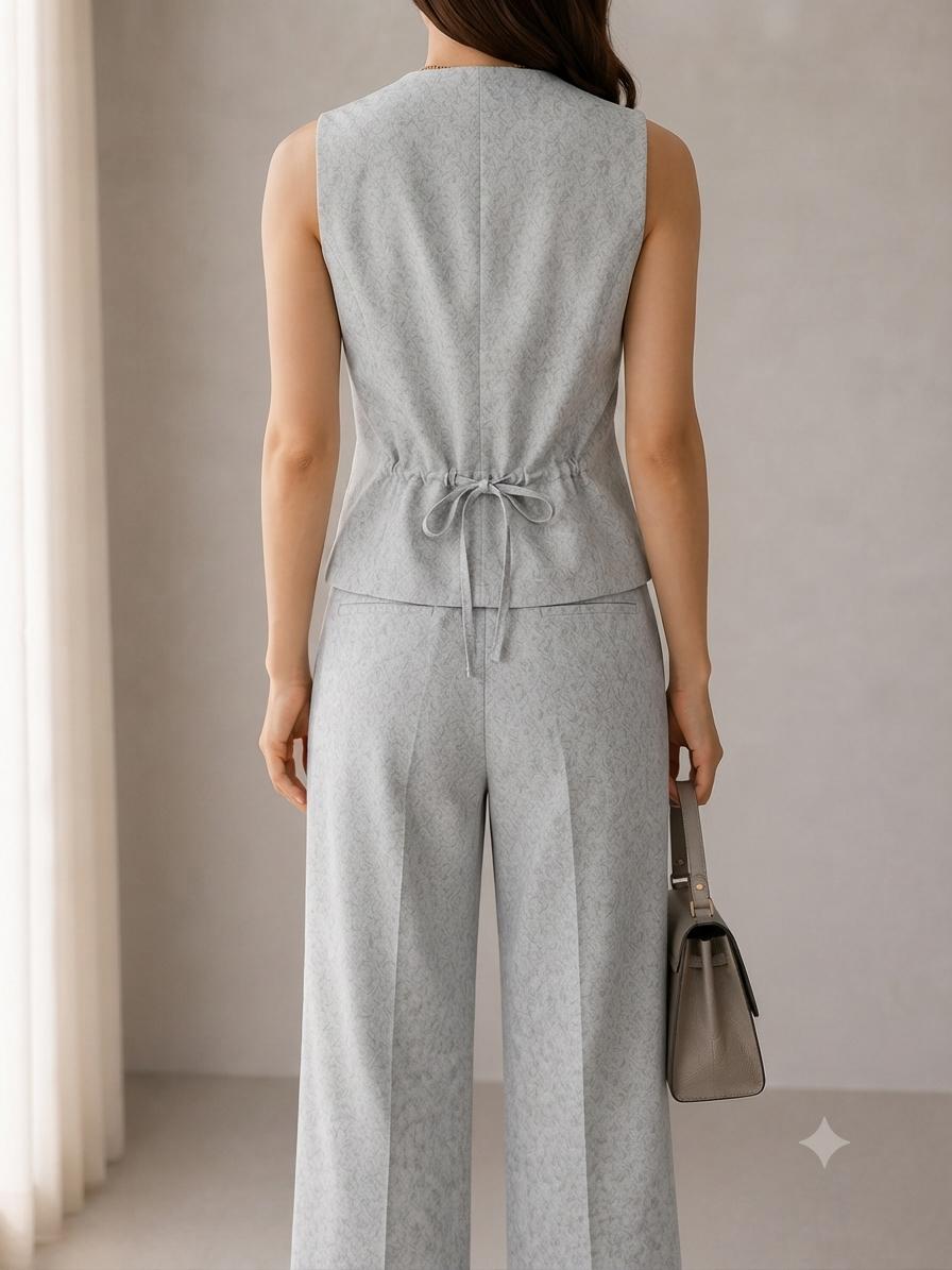 WAISTCOAT CO ORD printed