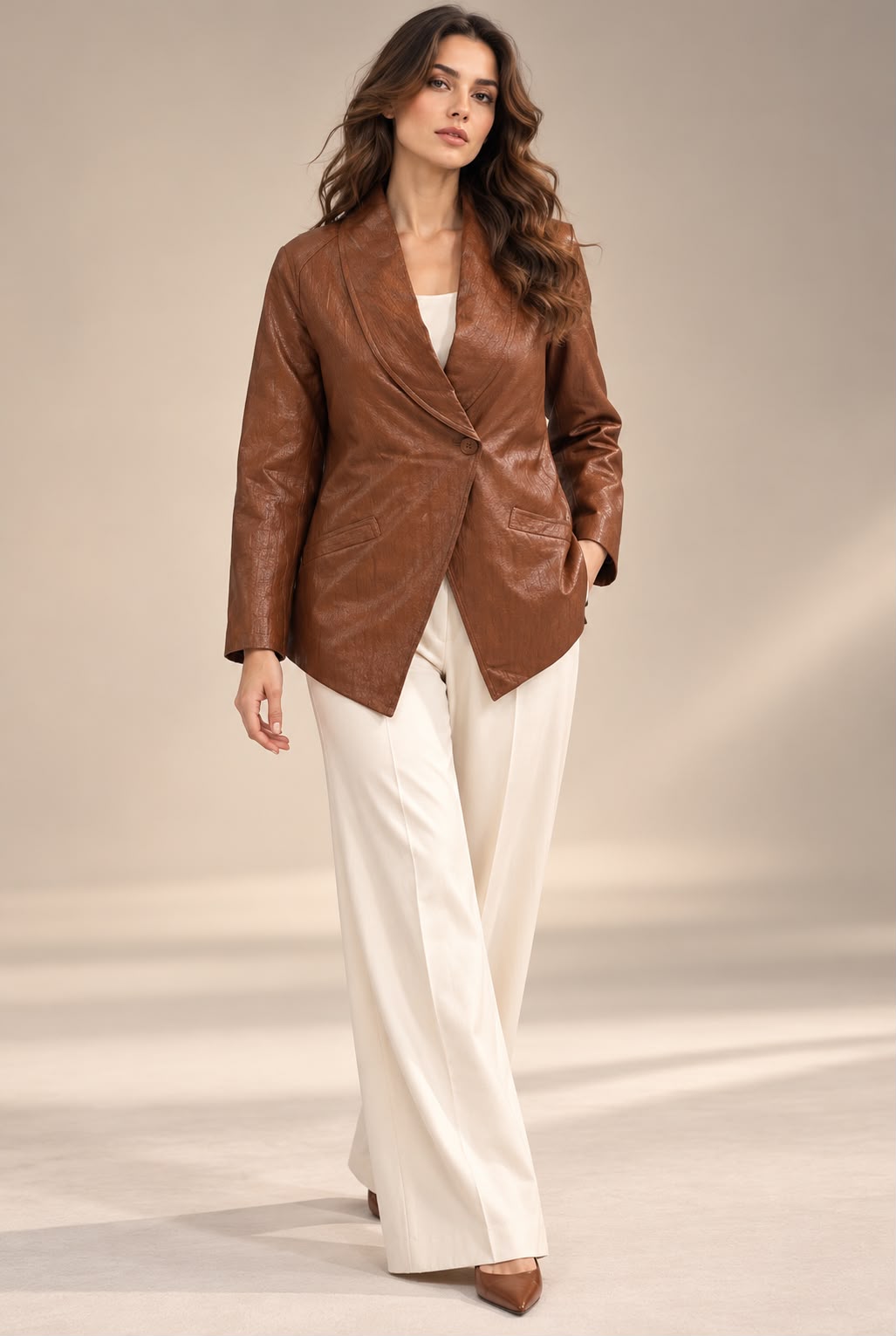 LEATHER BLAZER