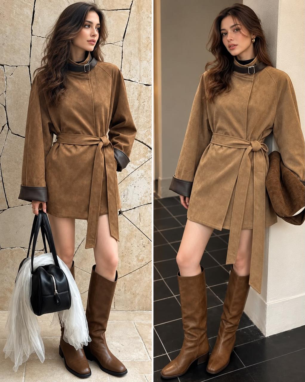 CONTRAST TRIM SUEDE JKT