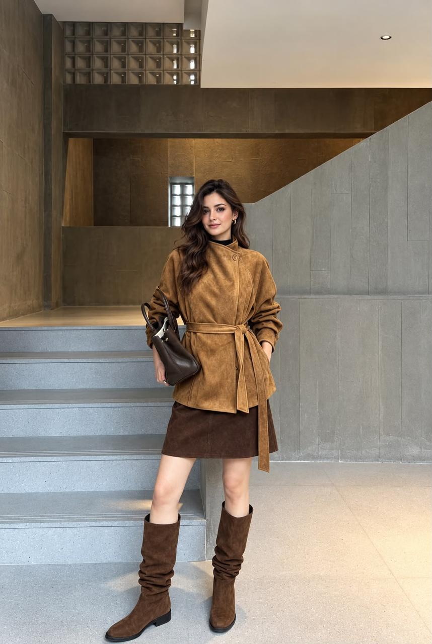 SUIDED STAND COLLAR JKT