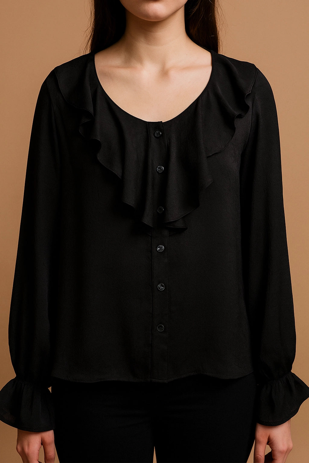 SHORT SHIRT frill nek