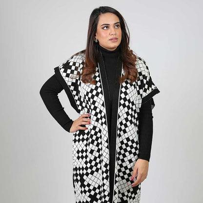 BODYCONE with S/L CARDIGAN check