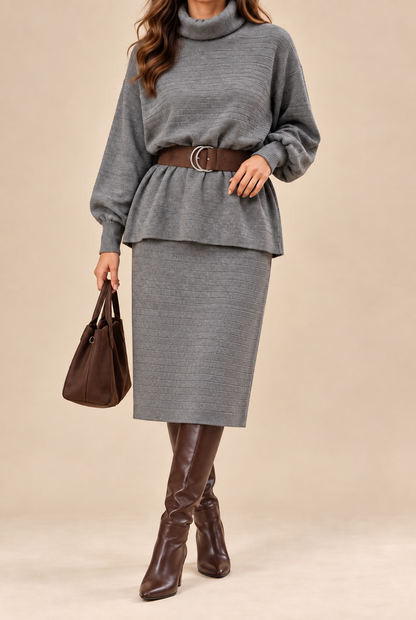 SKIRT W TURTLE NECK SHIRT