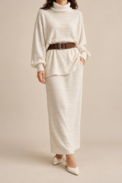 SKIRT W TURTLE NECK SHIRT