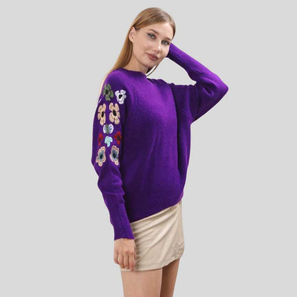 EMB SLV SWEATSHIRT