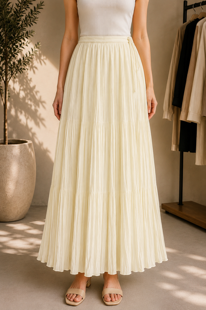 PLEATED MAXI SKIRT