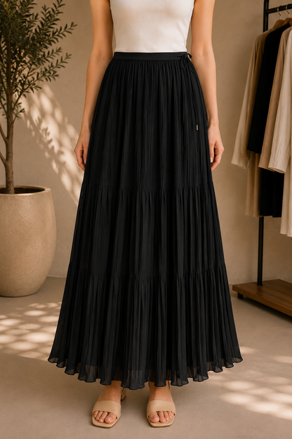 PLEATED MAXI SKIRT