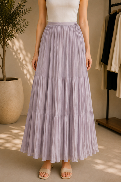 PLEATED MAXI SKIRT