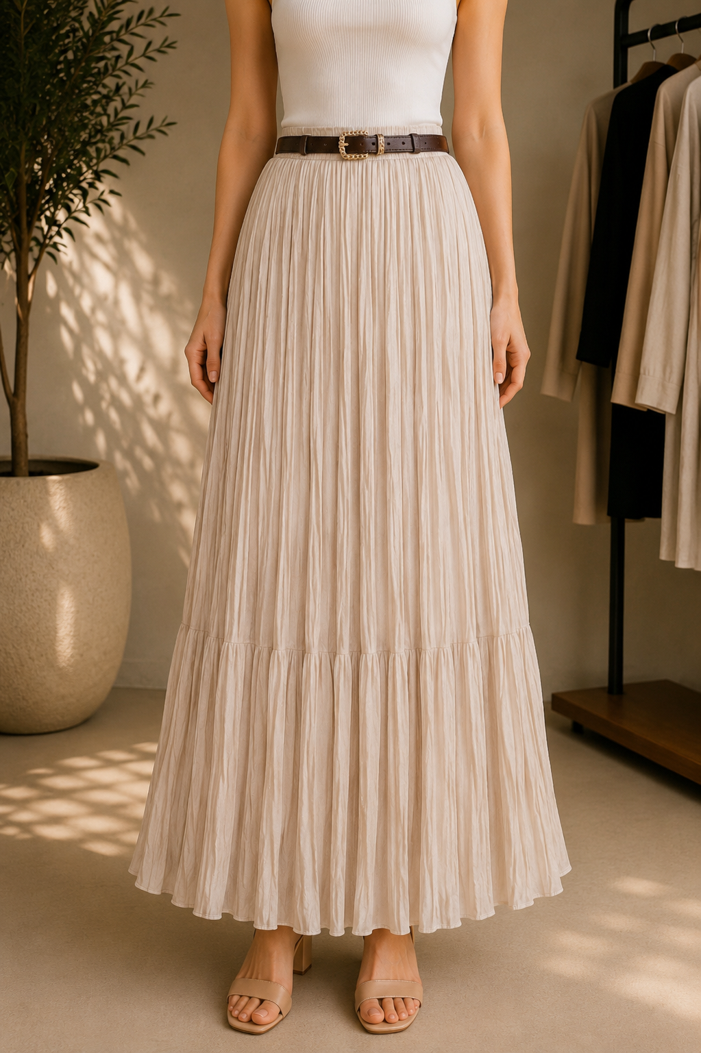 SHINY MAXI SKIRT