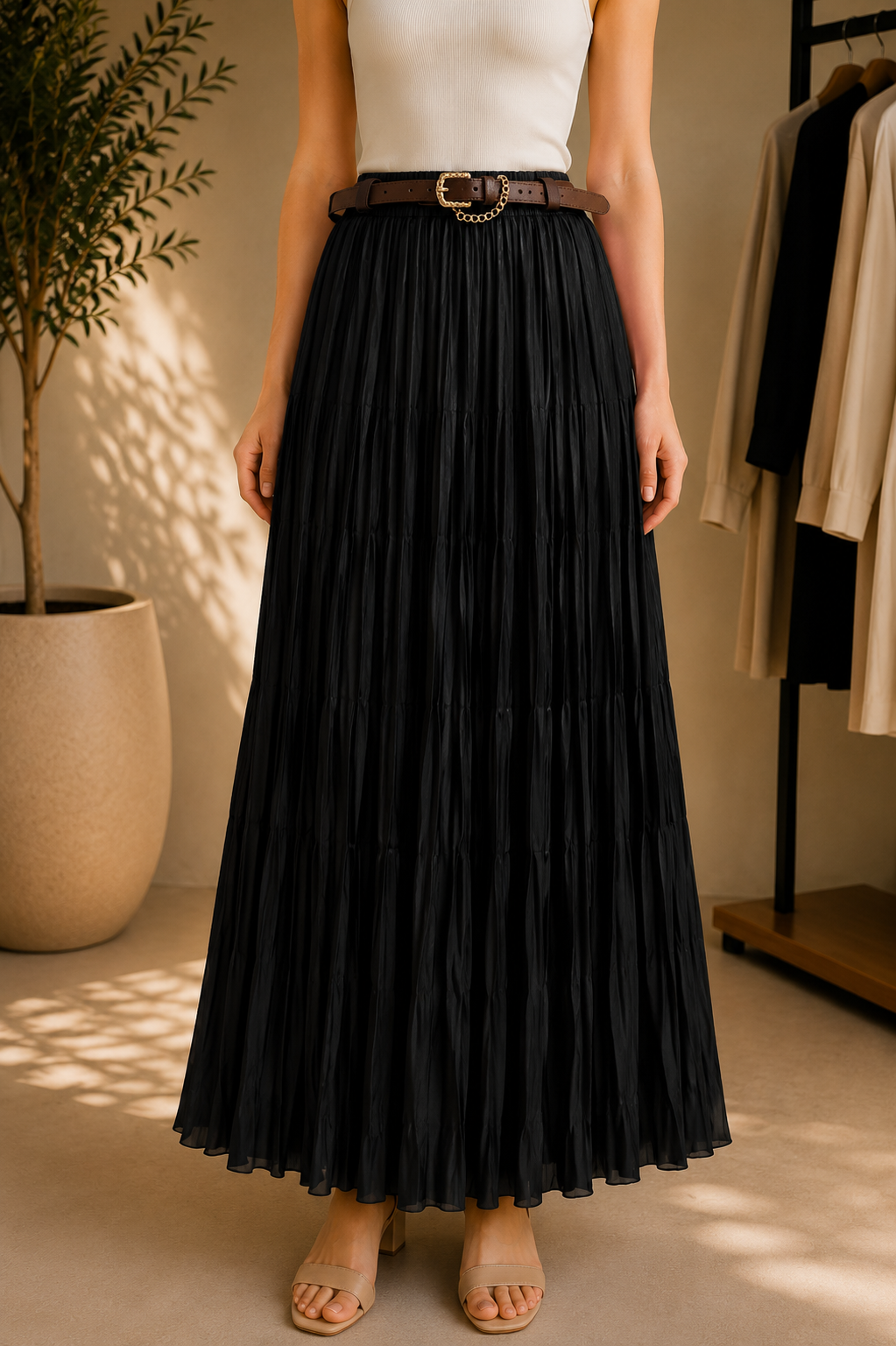 SHINY MAXI SKIRT