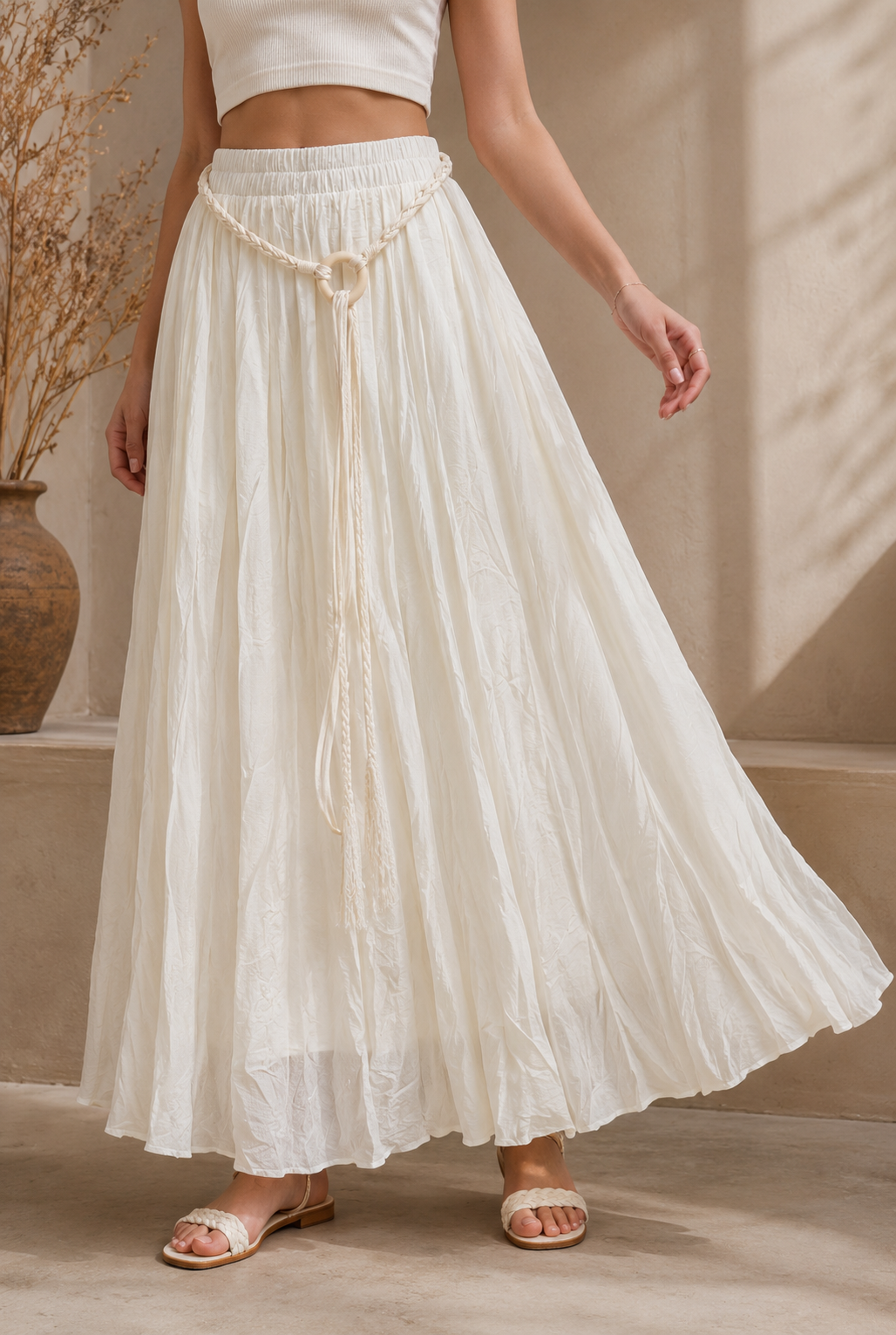 COTTON MAXI SKIRT