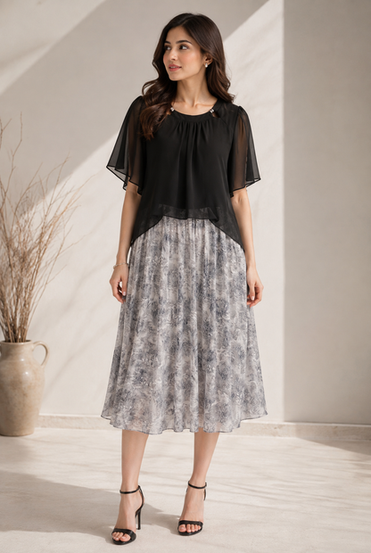 PRINTED MAXI W TOP