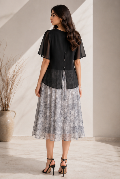 PRINTED MAXI W TOP