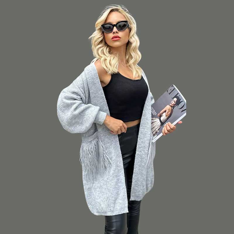 LIGHT WEIGHT CARDIGAN furr pkt