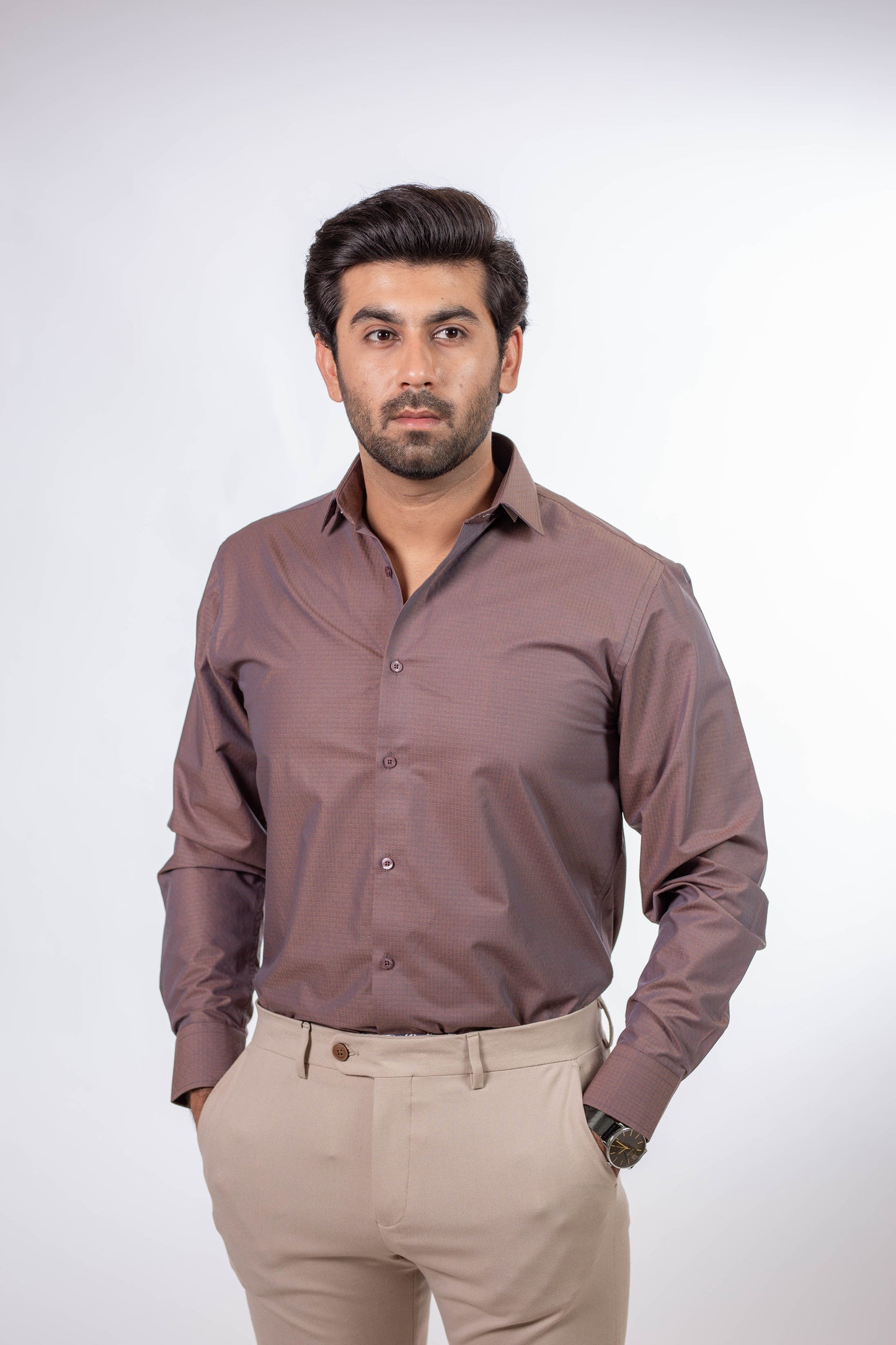 TEXTURED FORMAL DRESS SHIRT