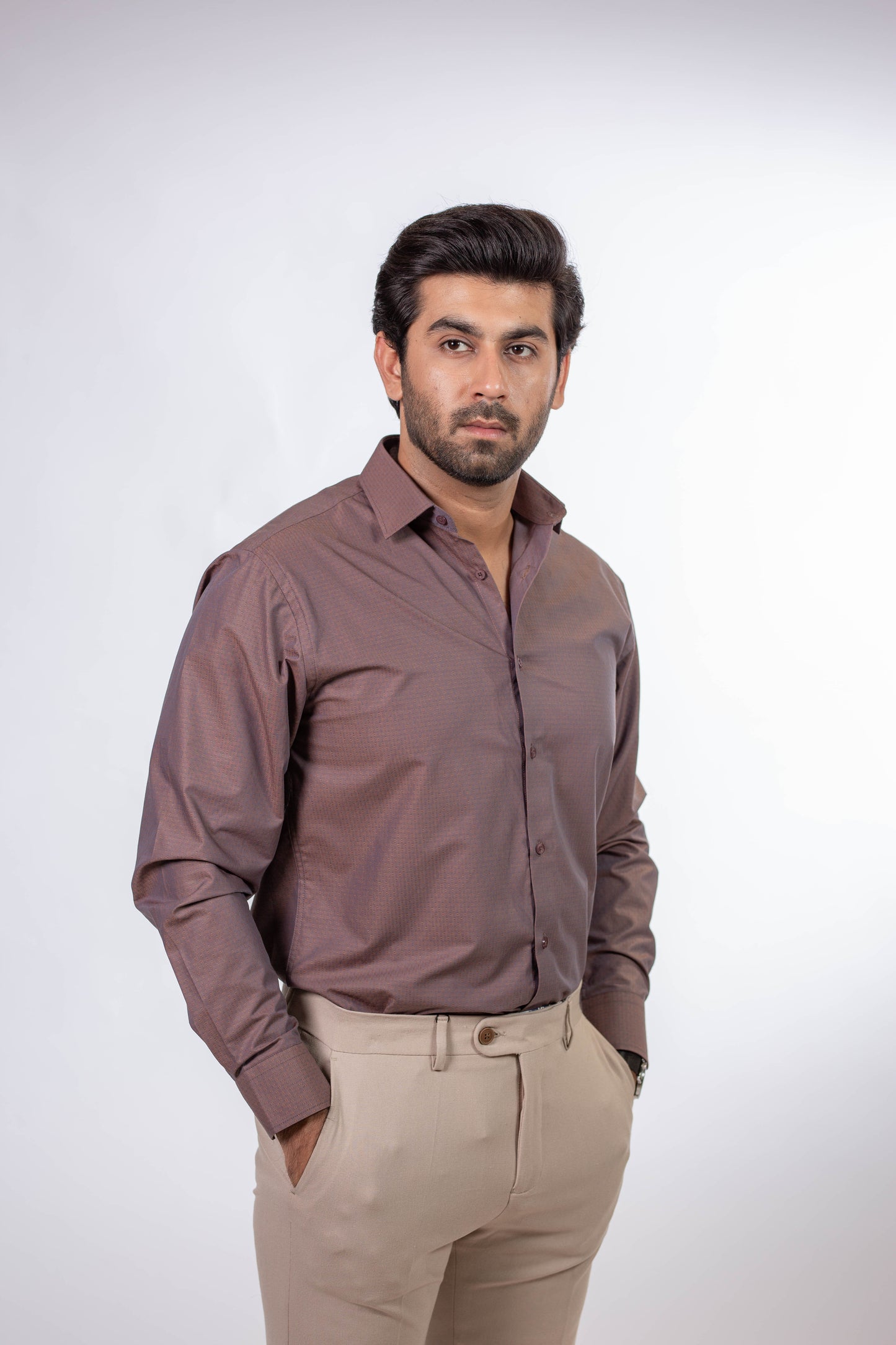 TEXTURED FORMAL DRESS SHIRT
