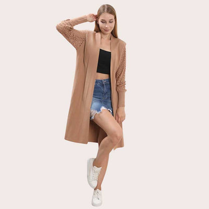 MESH SLV LONG CARDIGAN