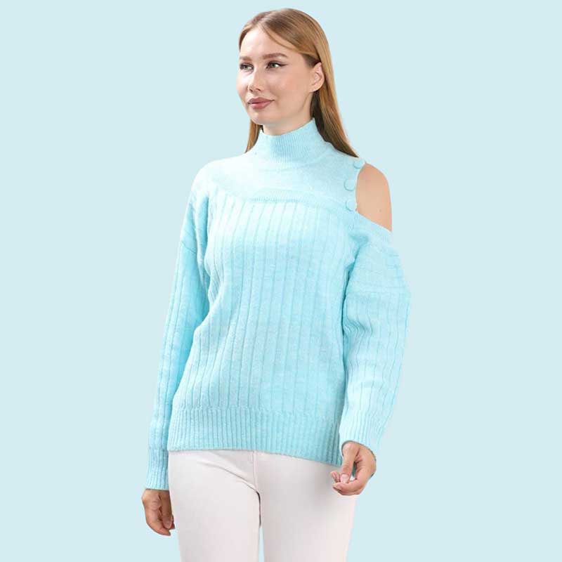 MOCK NECK OFF SH SWEATSHIRT