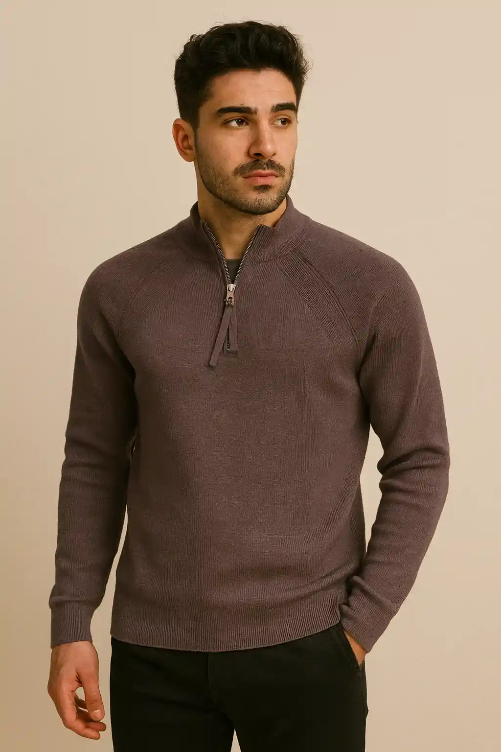 MOCK NECK HALF ZIPPER SWTR