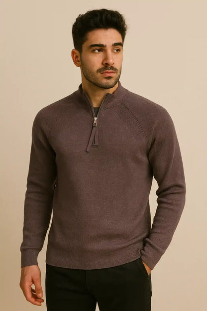 MOCK NECK HALF ZIPPER SWTR